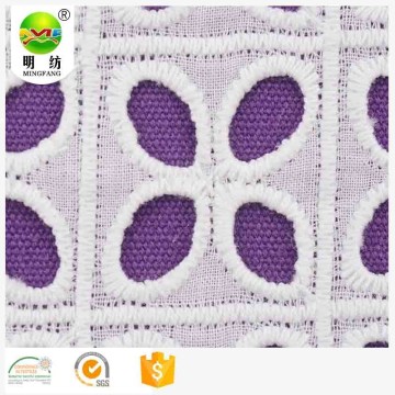 indian 100 cotton white eyelet lace embroidered fabric for clothes