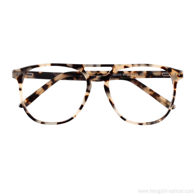 Hot Sale Retro Vintage Classic Acetate Cheap Optical Frame Blue Light Double Bridge Eyewear