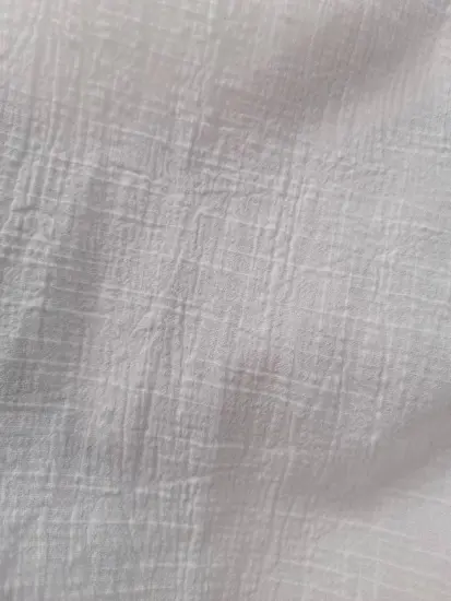 100% cotton woven slub textured crepe fabric