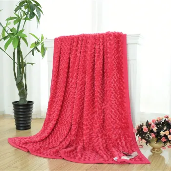 2020 Amazon hot sell rose faux fur mink blanket for winter fluffy