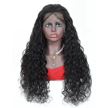 Water Wave Indian Human Hair Lace Front Wig Pre Plucked Hairline Transparent Swiss Lace Frontal Indian Hair Wigs For Black Women
