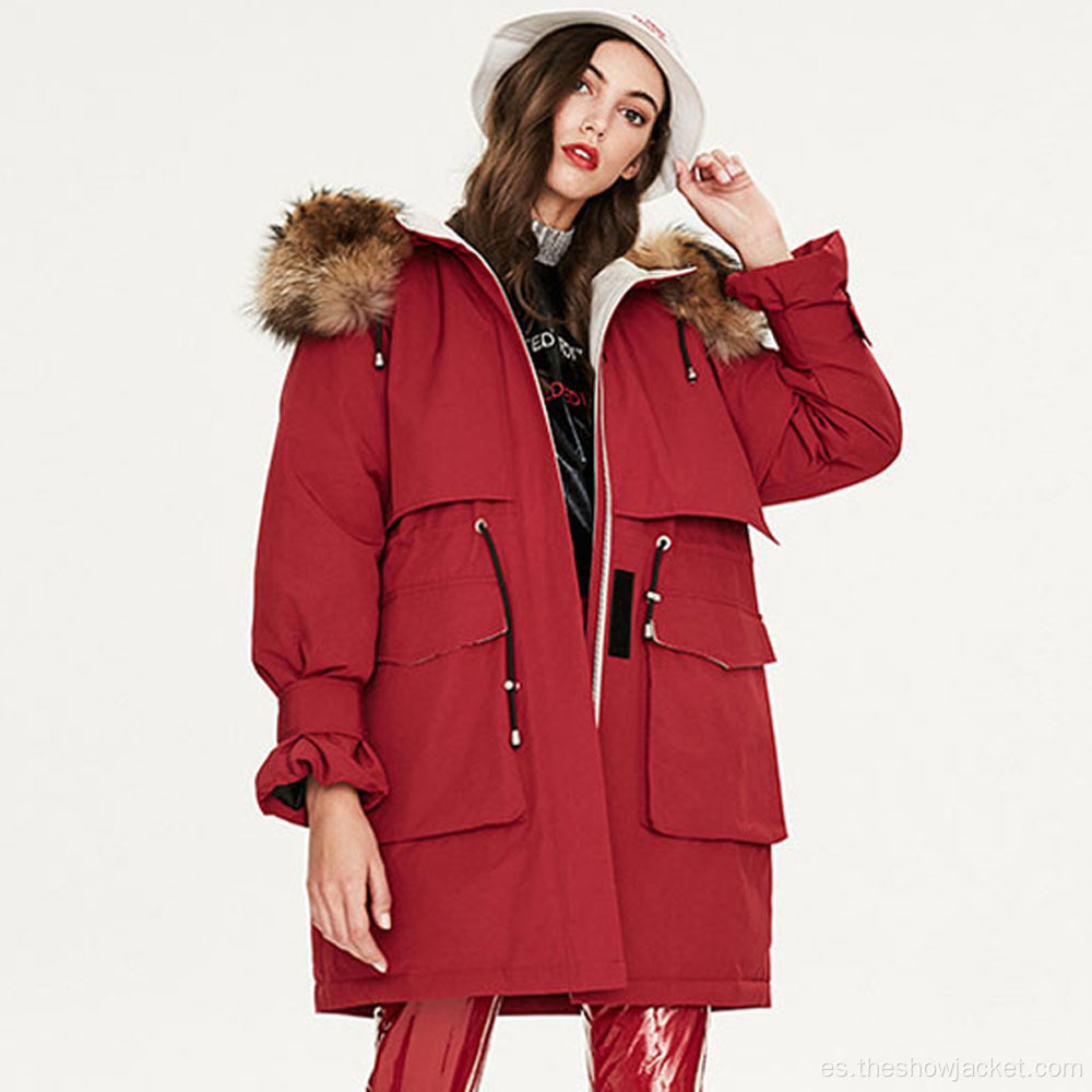 Trendy Clothing Chaqueta parka con capucha sólida para damas