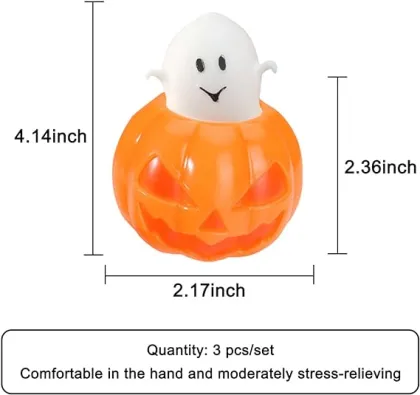 3pcs Halloween Pumpkin Squeeze Toys Ghost Stress Balls