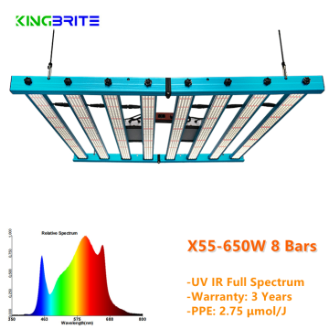 KingBrite X55 Series 650W LED Grow Light with LM281B+ and LM301H Diodes