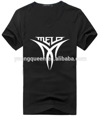 YJB47 M-3L men t-shirt print V collar cotton man t-shirt