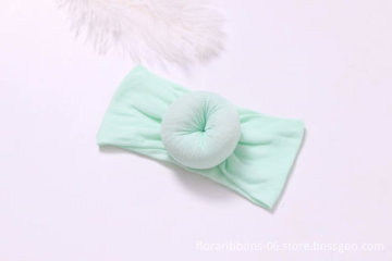 Hot Sale Solid Color Elastic Nylon Donut Headband with Hair Scrunchies