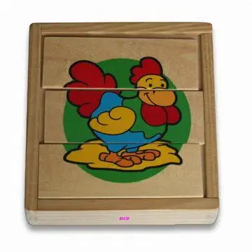 Developmental Toy, Made of Plywood, Measures 12.8 x 13.7 x 3.5cm