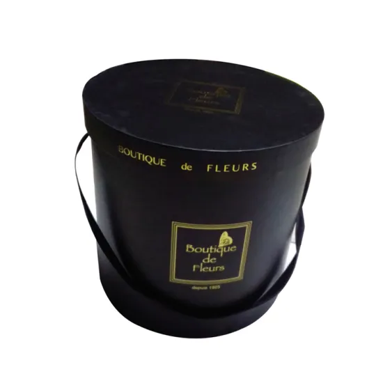 Valentine's Day gold stamping round flower packaging box