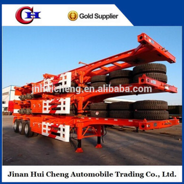China 40ft tri-axle skeleton truck trailer with twist locks for sale