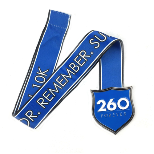 Escudo de seguridad de esmalte azul Recuerde la medalla