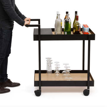 3 Tier Metal Hand Trolley for Food, Drink, and Wine Bar Service