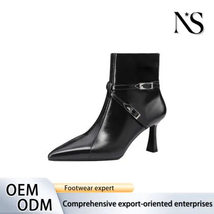 Black Pointed-Toe Ankle Boots