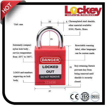 25mm Steel Short Shackle Lockout Tagout Padlock