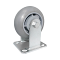 8 Inch Heavy-Duty Gray TPR Rigid Caster Wheel