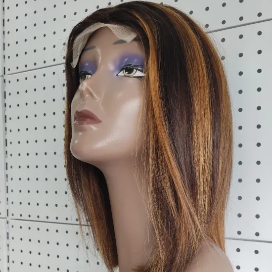 For Black Women Highlight Paino Color Short Bob Wigs Human Hair Hd Raw Peruvian Unprocessed Virgin Human Hair Lace Frontal Wig