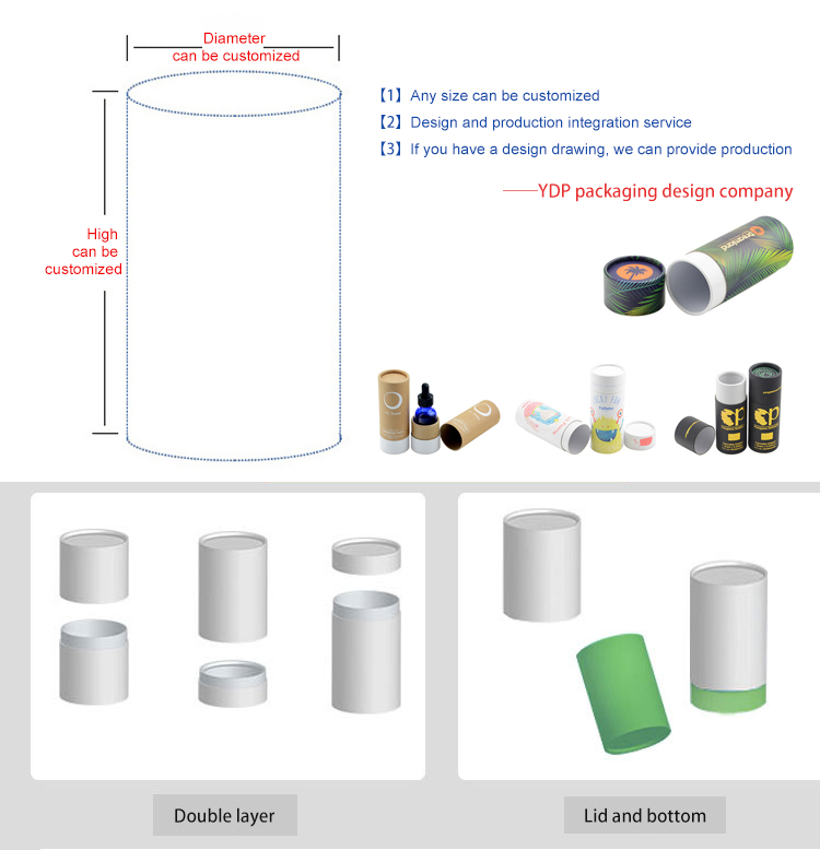 UV Coating Tea Paper Packaging Tube Box