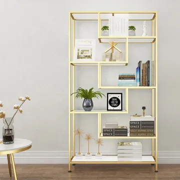 Hot Sale Stainless Steel and Tempered Glass Bookshelf for Bookcases