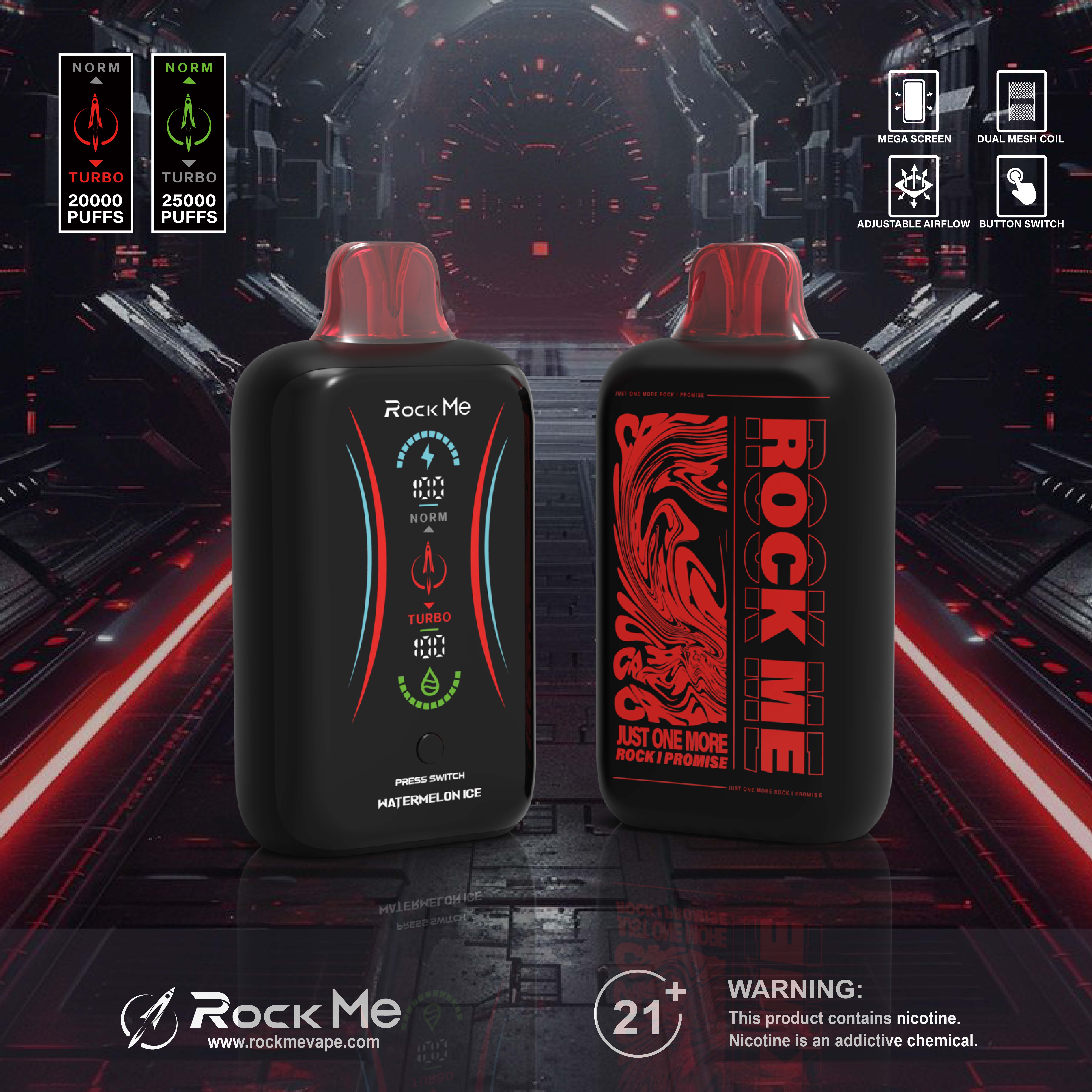 Rock Me RM 25000 Puffs Grosir Vape
