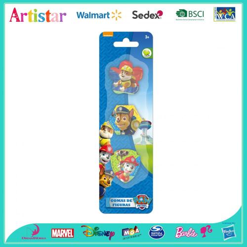 PAW PATROL blister card 3 pack erasers