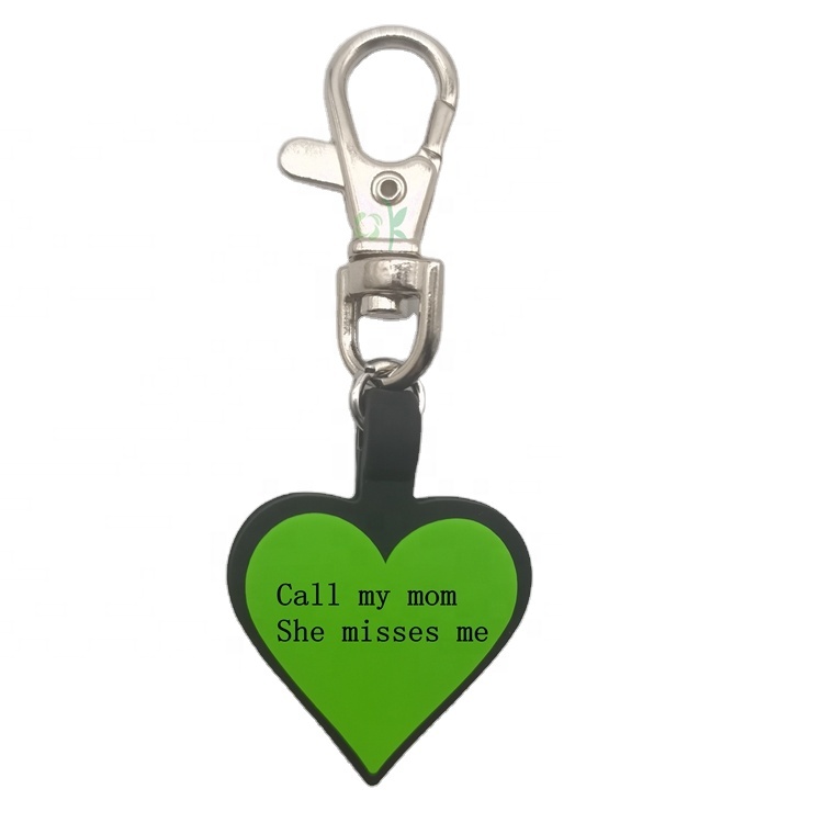 Silicone Heart Shape Unique Identification Pet Tag