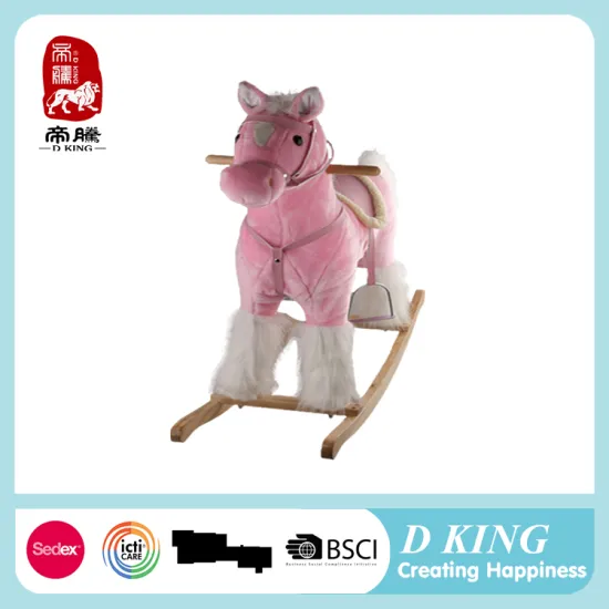 DKING new toy for kids with safe material plush mechanical rocking horse for kids riding with wheels