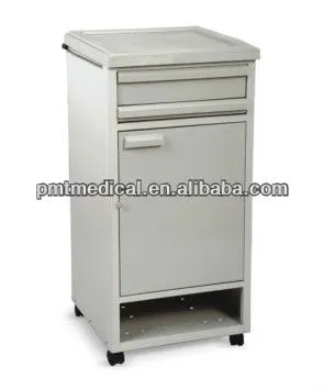Hospital used medical bedside cabinets with casters trollley