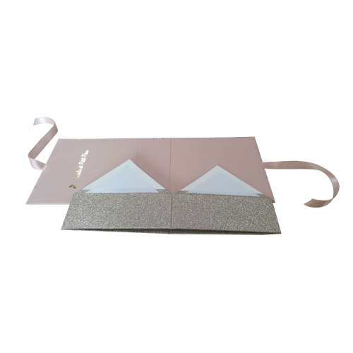 Shinny glitter fancy paper foldable box custom logo