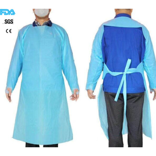 Disposable Thumb Looped CPE  apron Passed En13795