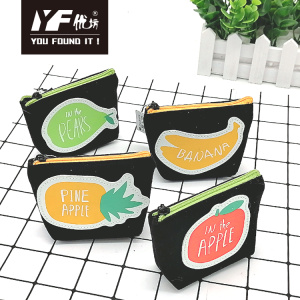Fruit style canvas make up coin purse