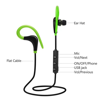 wayarles bluetooth ear hook fon kepala wayarles kalis air