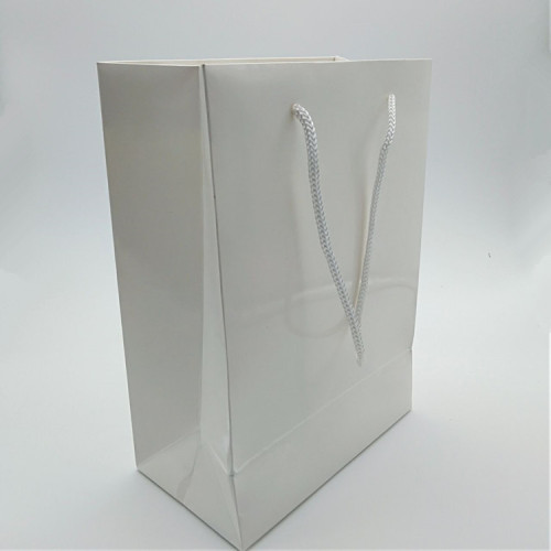 Elegant Custom Logo Gift Packing White Paper Bags