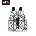 Tas ransel laptop geometris fashion ransel kulit untuk wanita