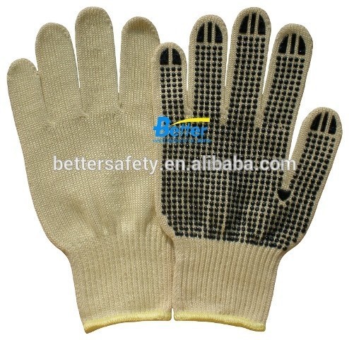 Yellow Aramid Fibre with Dots Palm Cut Resistant Gloves Wholesale