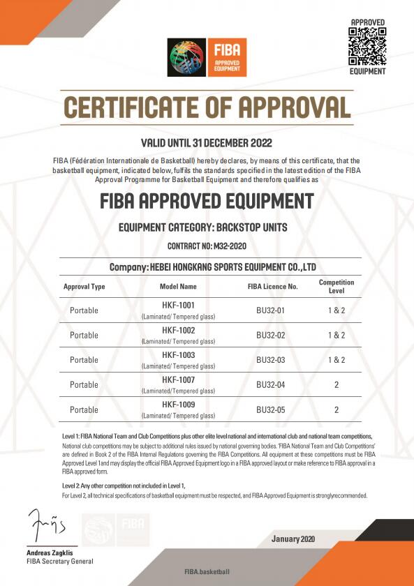 FIBA Approved 12mm Basketball Backboard