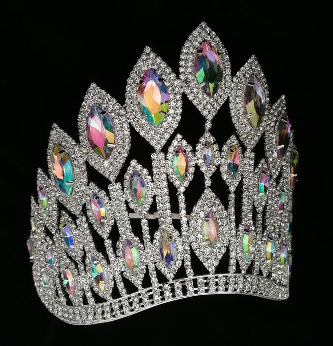 AB Stone Curve Adjustable Band Pageant Crown