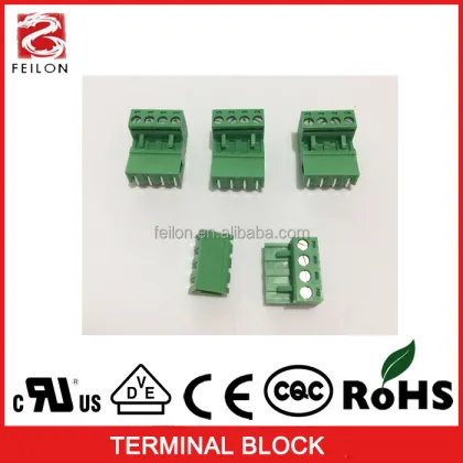 Equivanlent Phoenix MSTB 2.5 Screw Type Terminal Block Wire to Board Green Connector