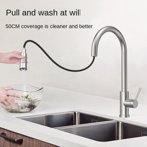 Hot Cold Water Pull Down Kitchen Sink Faucet