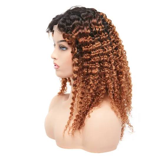Megalook Hair Discounts Cheap Glueless Brazilian Human Hair 1B 30 Lace Kinky Curly Lace Wig For Black Women