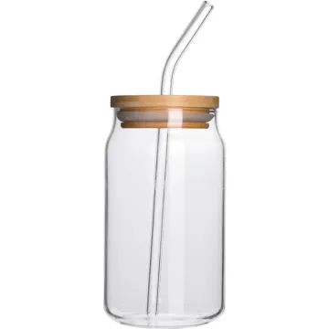 Sublimation Printed Beer Mugs, Glasses, Tumblers, and Glass Straws: Customizable Cold Drink Cups with Bamboo Lid and Glass Straw