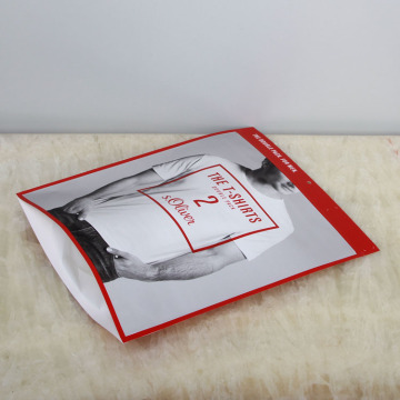 Resealable plastic packaging bag with zipper
