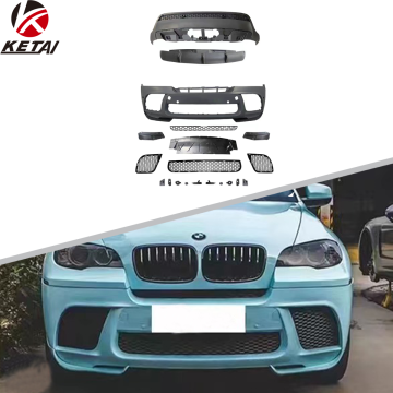 طقم جسم النمط MP لـ BMW X6 E71: مصد أمامي ، شفة خلفية ، مصبغة ، وأجزاء ترقية المفسد