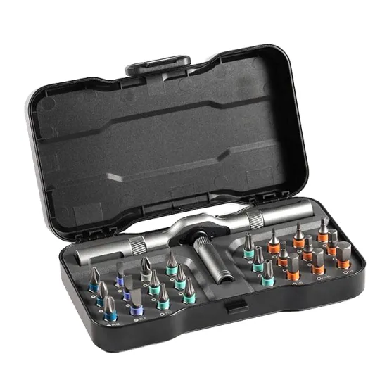 24-in-1 Customized Magnetic Bits Tools: Multi-purpose Ratchet Wrench Screwdriver Repair Tool Kit Set - DIY Alloy Steel Plastic Kit in Gray