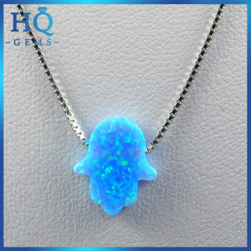 Colors opal hamsa with 925 silver necklace