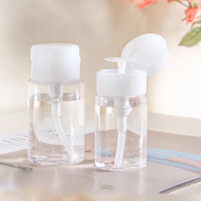 squeeze press cosmetic packaging bottle with press pump