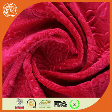 Warp knitting 100% polyester velvet embossed fabric