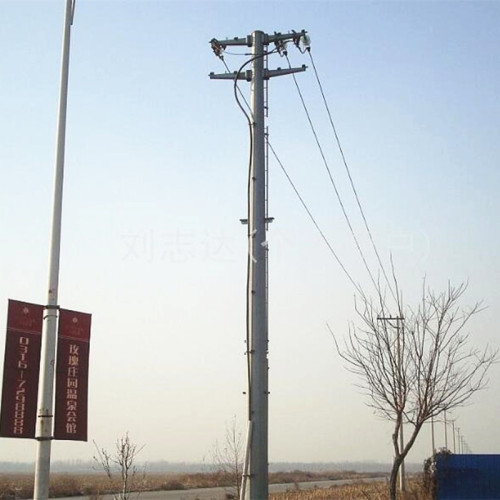 Steel Fence Posts 11KV Hot Dip Galvanized Octagonal Electric transmission Pole Supplier