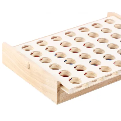 Travel-friendly Wooden Connect Four Game: Perfect for Kids and Family Entertainment