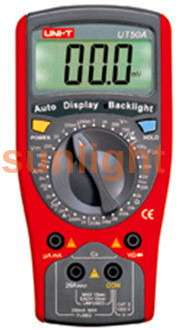 Economical Portable Digital Multimeter, AC/DC/Resistance/Capacitance UT50A