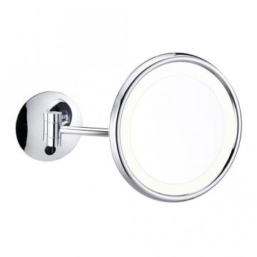 Round single side lighted wall mirror