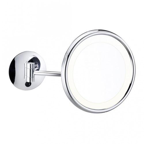 Round single side lighted wall mirror